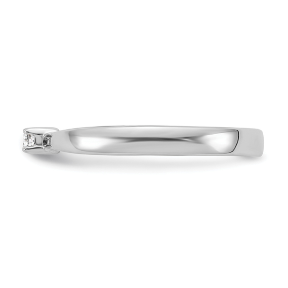 925 Sterling Silver Rhodium-plated Diamond Ring - Picture 3 of 9
